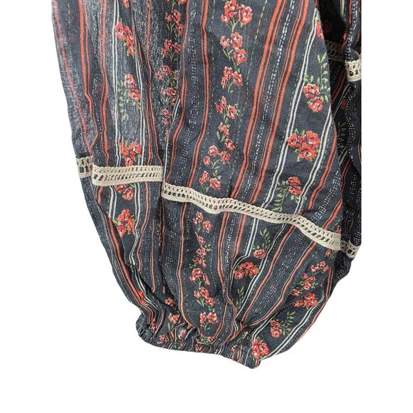 Free People Mostly Meadow Blouse XS Black Combo - Picture 11 of 12